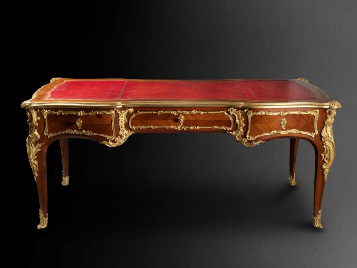 Louis XV Style Bureau Plat By Paul Sormani Circa 1870