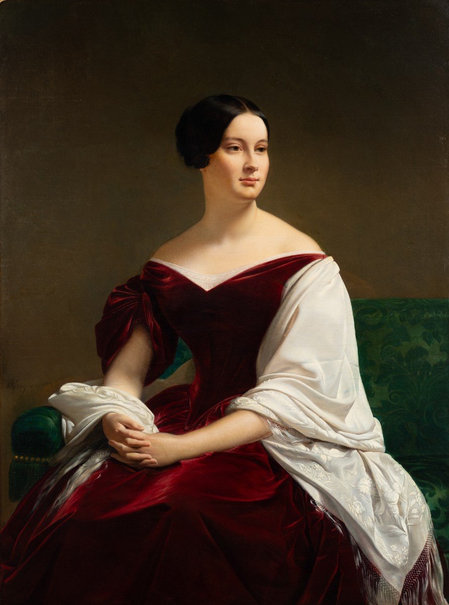 Alexis Joseph Perignon (1808-1882) - Portrait Of A Woman-photo-2