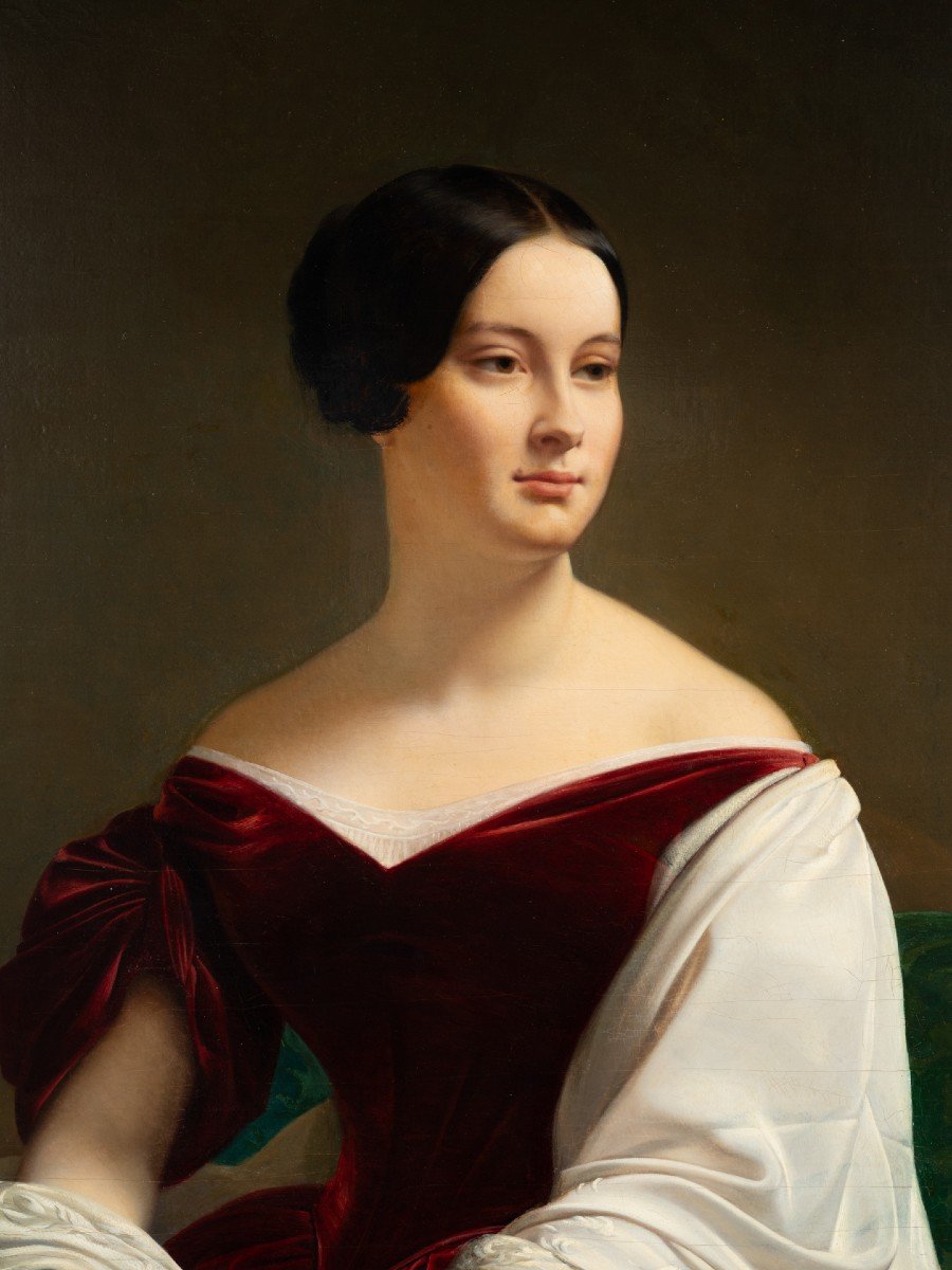 Alexis Joseph Perignon (1808-1882) - Portrait Of A Woman-photo-3