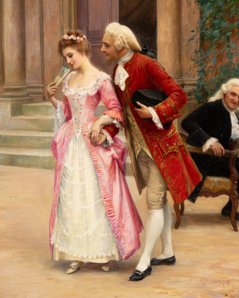 Jules Girardet - Romantic Scene Around 1880-photo-2