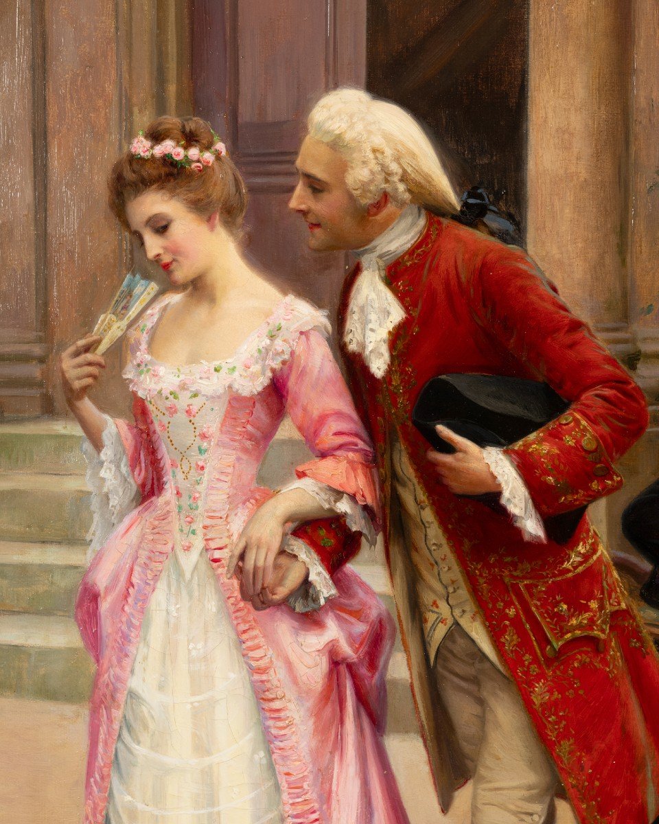 Jules Girardet - Romantic Scene Around 1880-photo-3