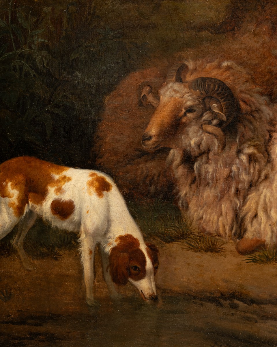 Paysage aux Moutons, chèvre et chien, Jan Van der Meer le jeune (1626-1705)-photo-3