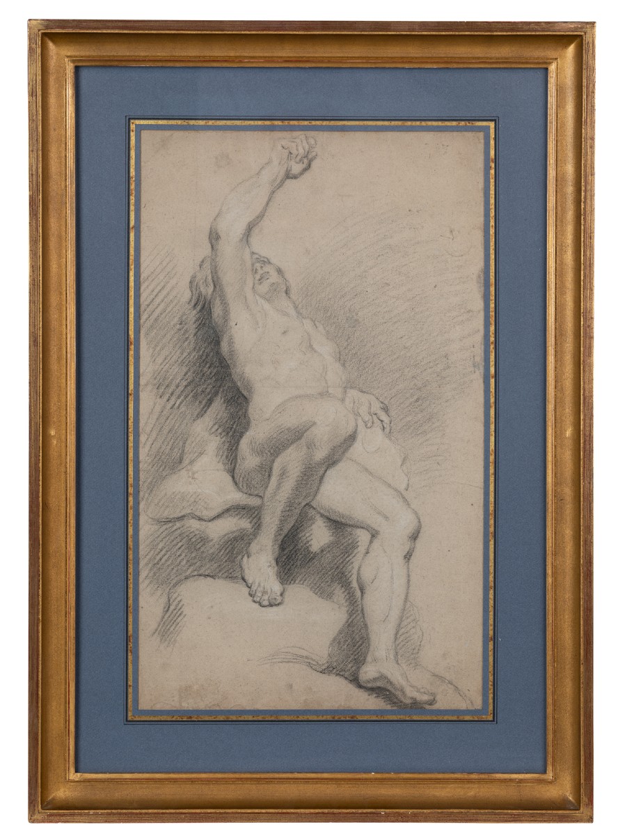 18th Century French School - Academy Drawing Of A Man
