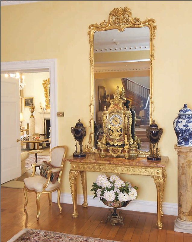 Grande Paire De Miroirs En Bois Dorés-photo-5