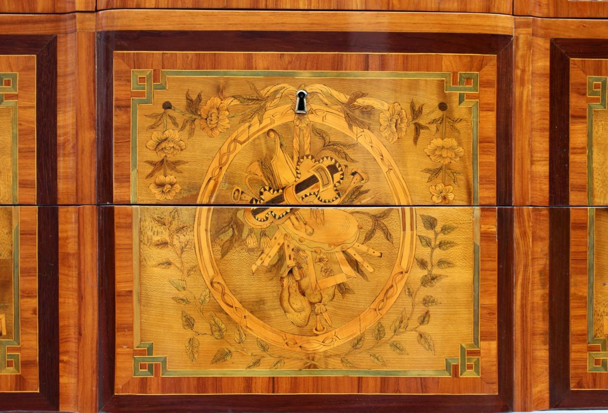 Commode d'époque Transition Estampillé Par Jean Baptiste Vassou-photo-4