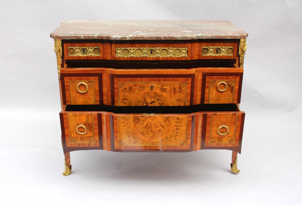 Commode d'époque Transition Estampillé Par Jean Baptiste Vassou-photo-3