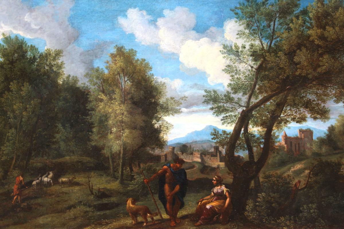 Paysage à l'Antique - Fin Du XVIIe Début XVIIIe Attribué à J.f Van Bloemen