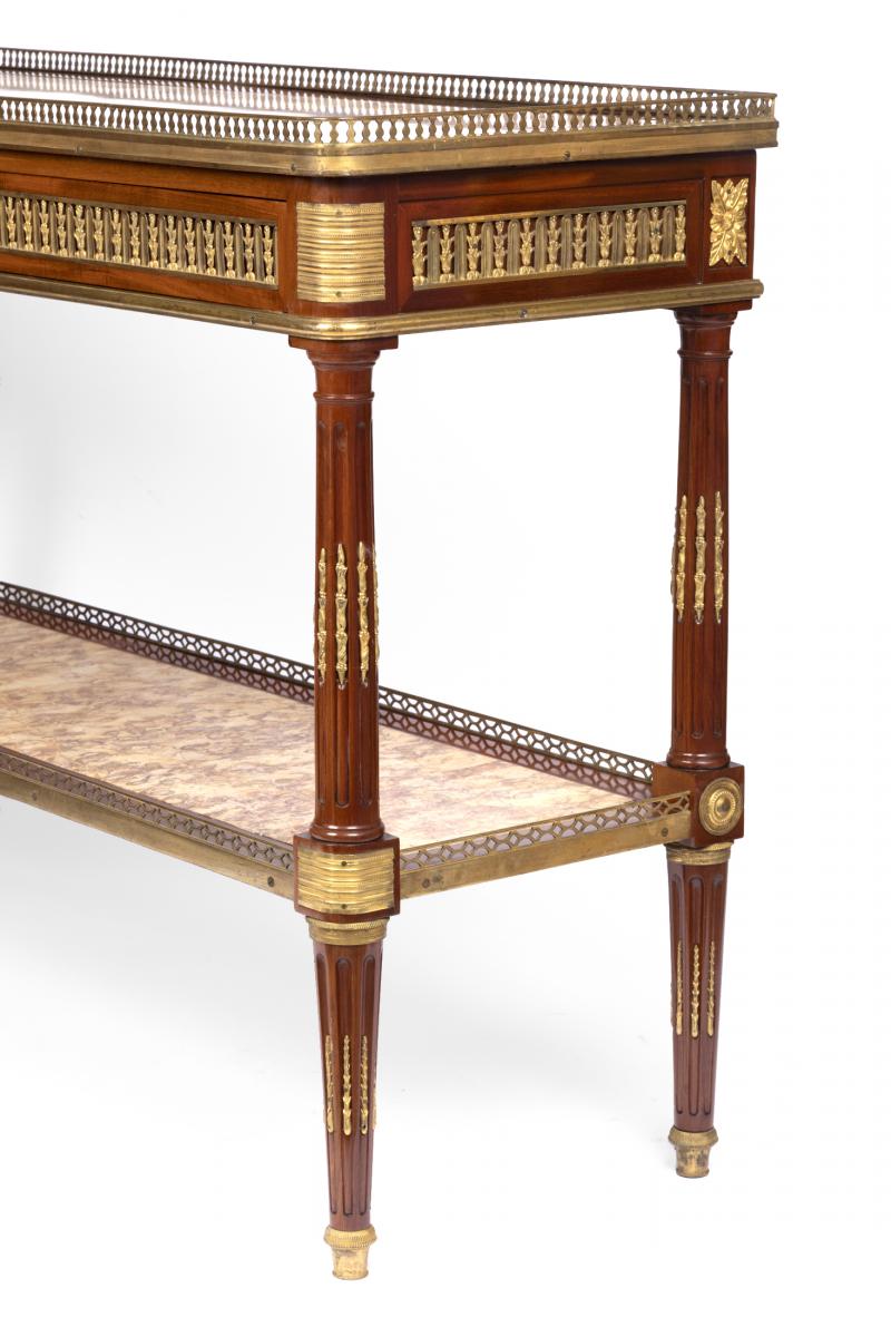 Console Desserte D’époque Louis XVI Estampillé Par Adam Weisweiler-photo-3