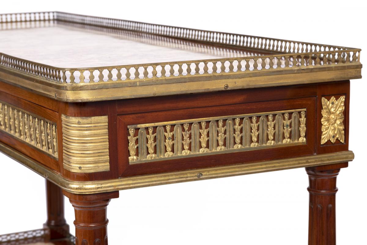 Console Desserte D’époque Louis XVI Estampillé Par Adam Weisweiler-photo-4