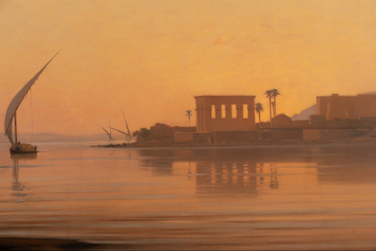 Le Temple De Philae Egypte - Auguste Louis Veillon (1834-1890)-photo-4