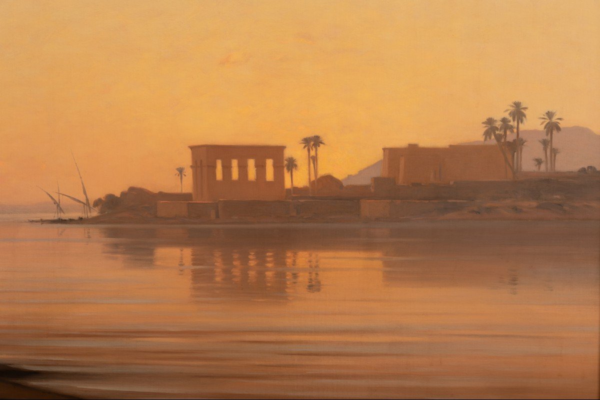 Le Temple De Philae Egypte - Auguste Louis Veillon (1834-1890)-photo-1