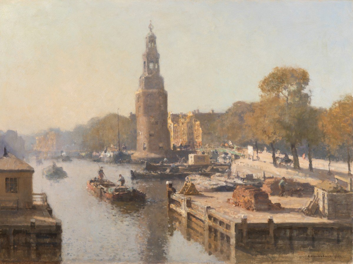 Cornelis Vreedenburgh (1880 - 1946) - View Of Montebaanstoren In Amsterdam-photo-2