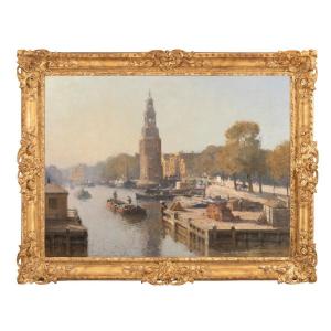 Cornelis Vreedenburgh (1880 - 1946) - Vue De Montebaanstoren à Amsterdam