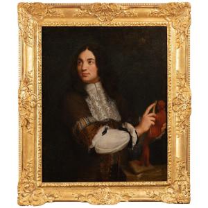 Presumed Portrait Of Antoine Coysevox - Attributed To Charles Le Brun