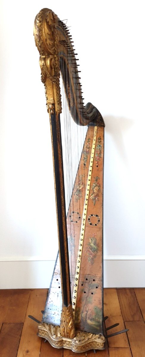 Harp XVIIIth Century Jean-henri Naderman From 1783.-photo-3