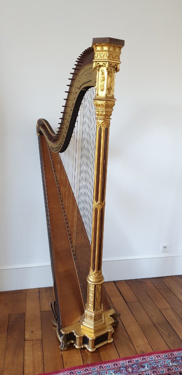 Harpe Erard Gothique Ayant Appartenu Au Comte Emmanuel Drake Del Castillo-photo-3