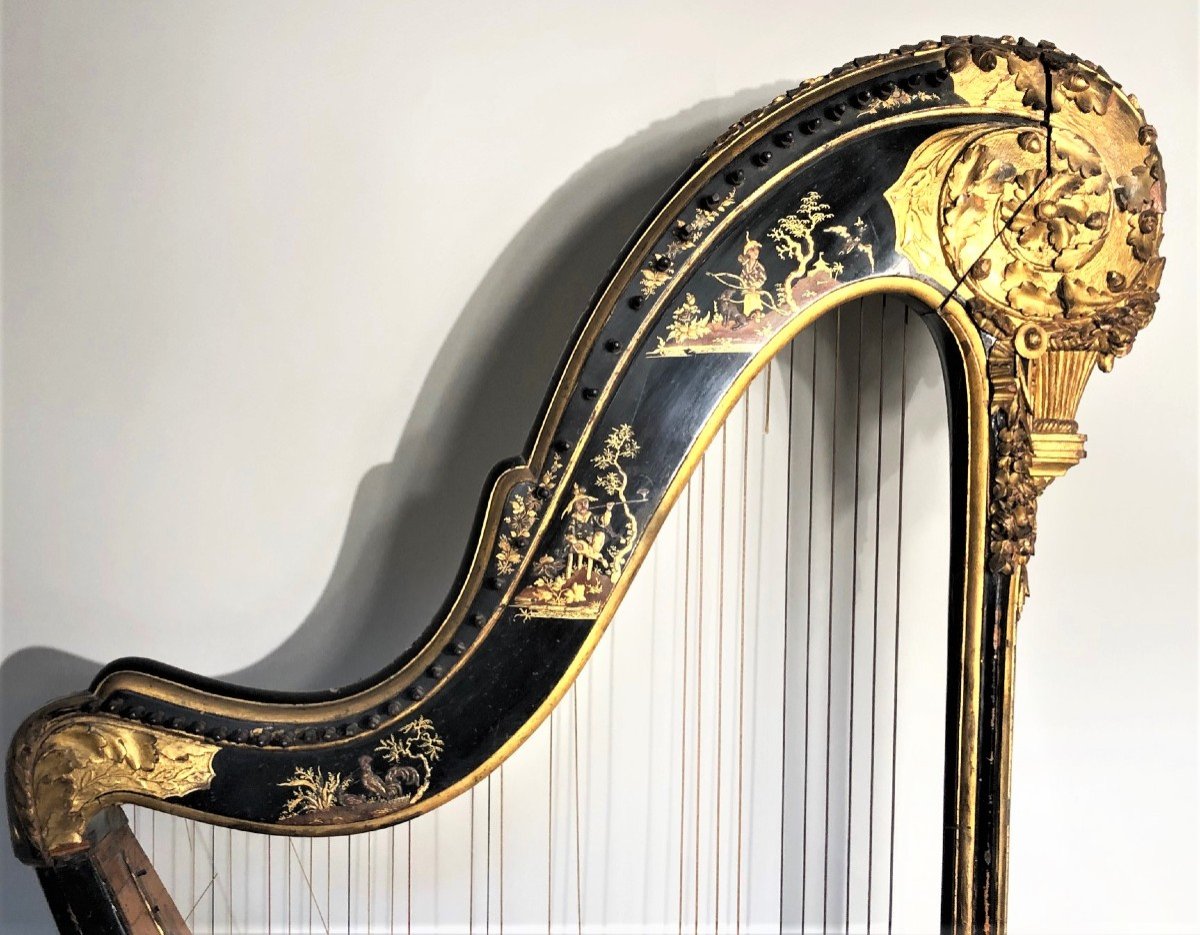 Harpe XVIIIème Siècle de Holtzman à Paris-photo-4