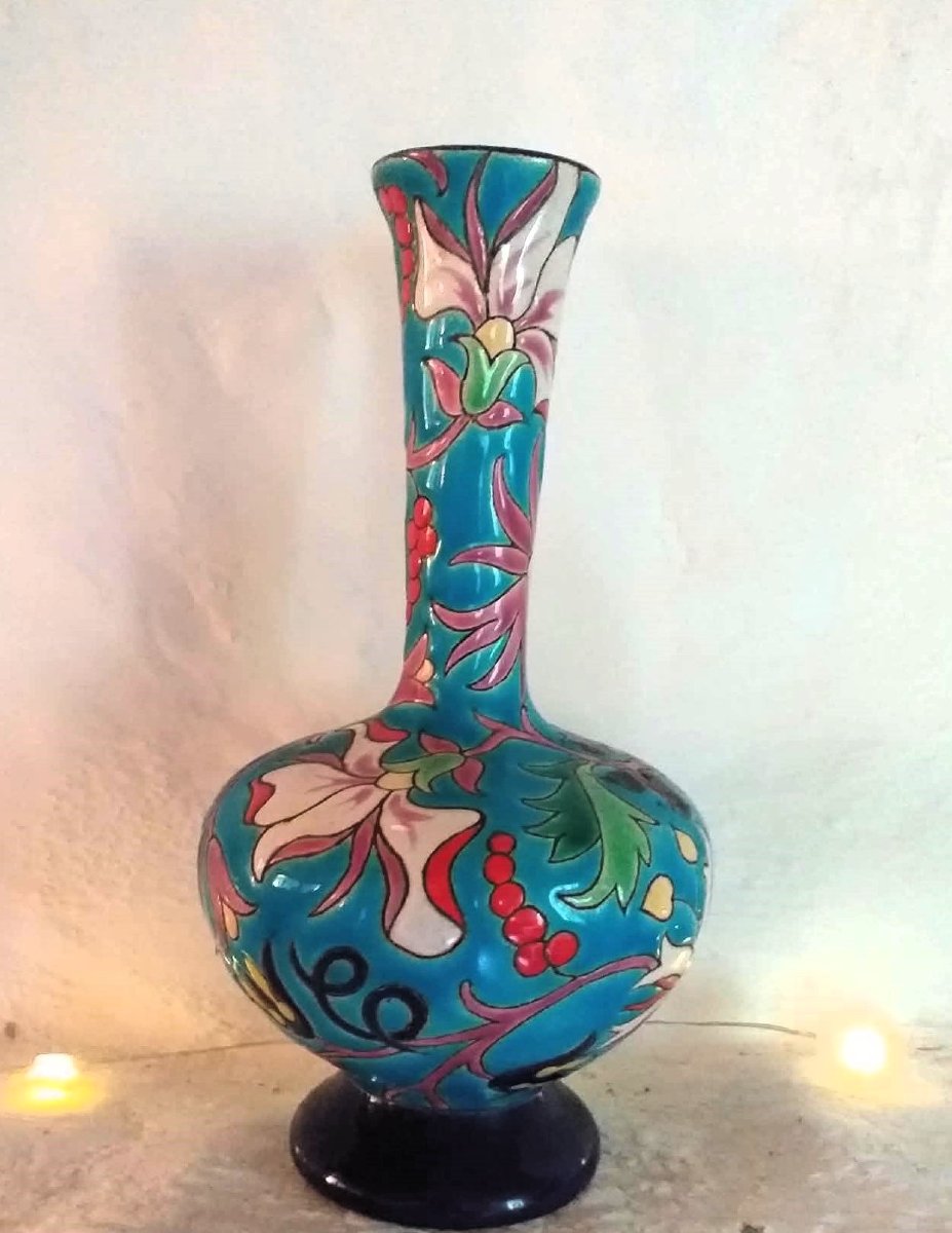 Vase en émaux de longwy-photo-2
