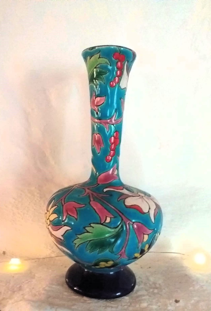 Vase en émaux de longwy