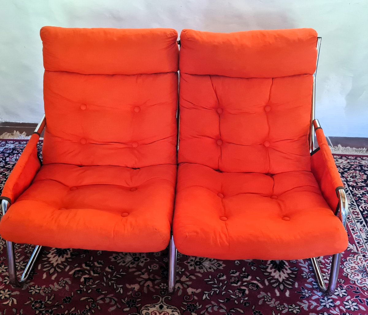 Canapé Gillis Lundgren pour Ikea 1970 orange-photo-3