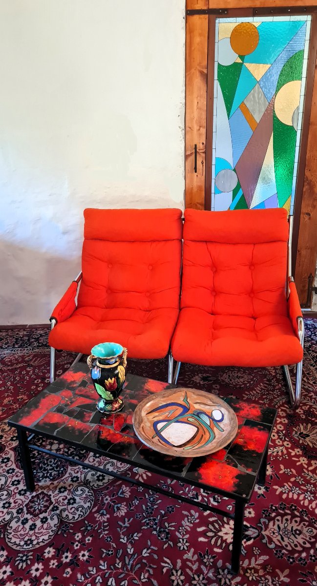 Canapé Gillis Lundgren pour Ikea 1970 orange