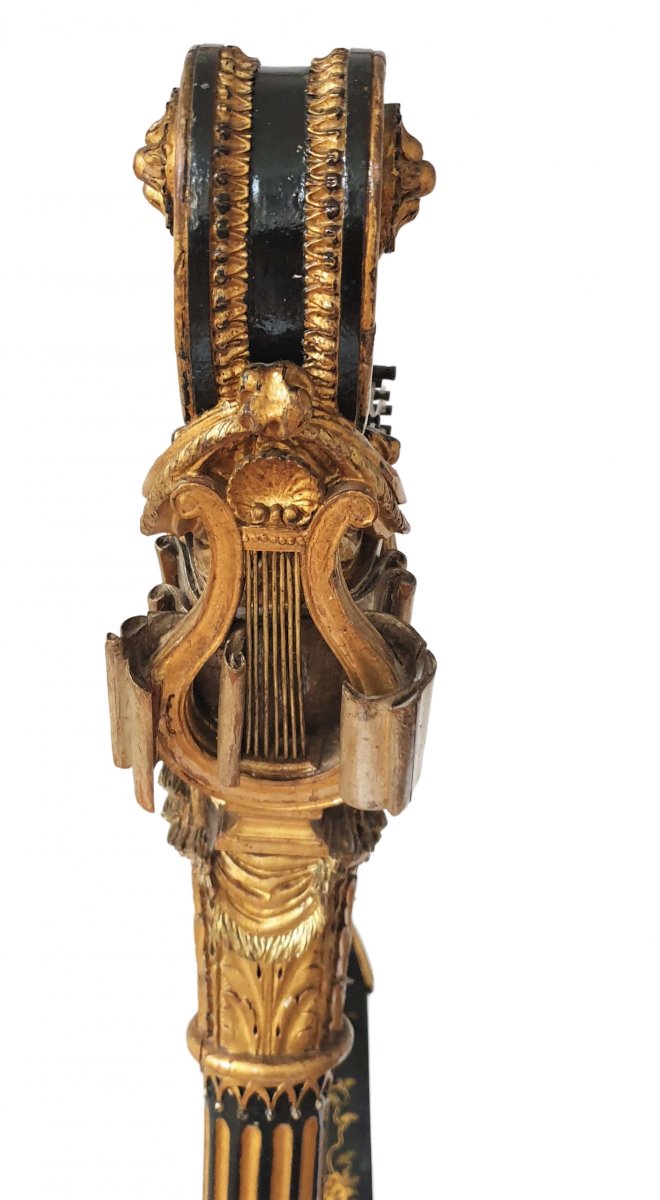 Harp In Carved Golden Wood Signed Lepine In Paris-photo-8