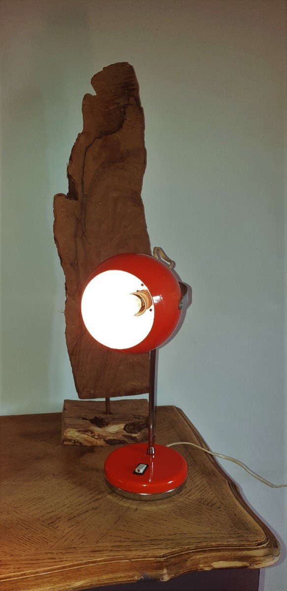 Vintage Orange Eyeball Lamp 1960-photo-3