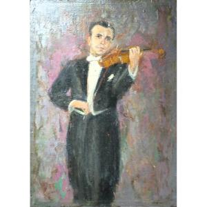 Portrait de violoniste – Huile sur toile