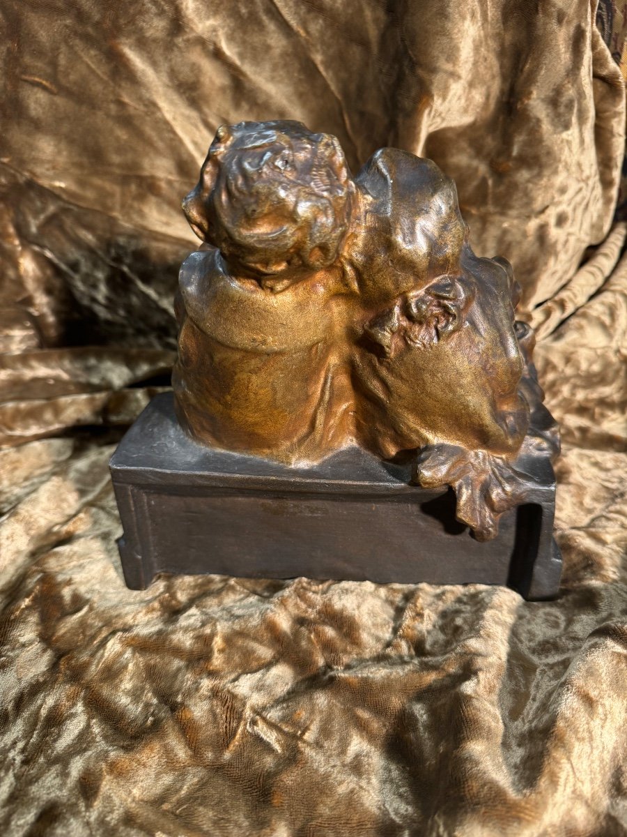 Bronze 2 Children On Bench By Juan Clara-photo-4