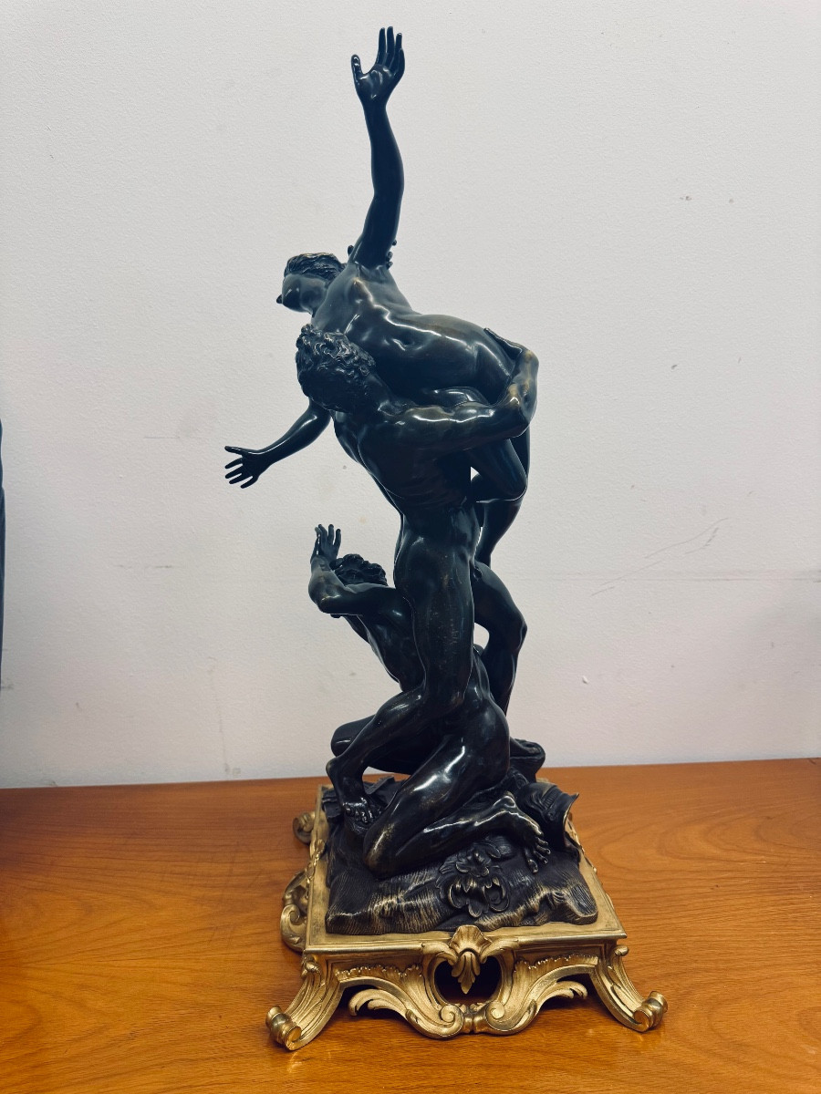 Bronze Sculpture The Rape Of The Sabine Women On Base Signed Henri Dasson, 1885