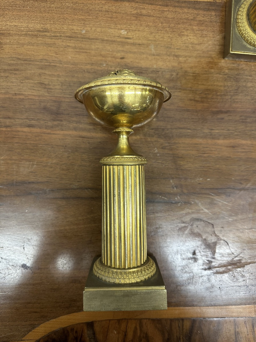 Pair Of Gilt Bronze Incense Burners – Empire Style – Early 19th Century-photo-3