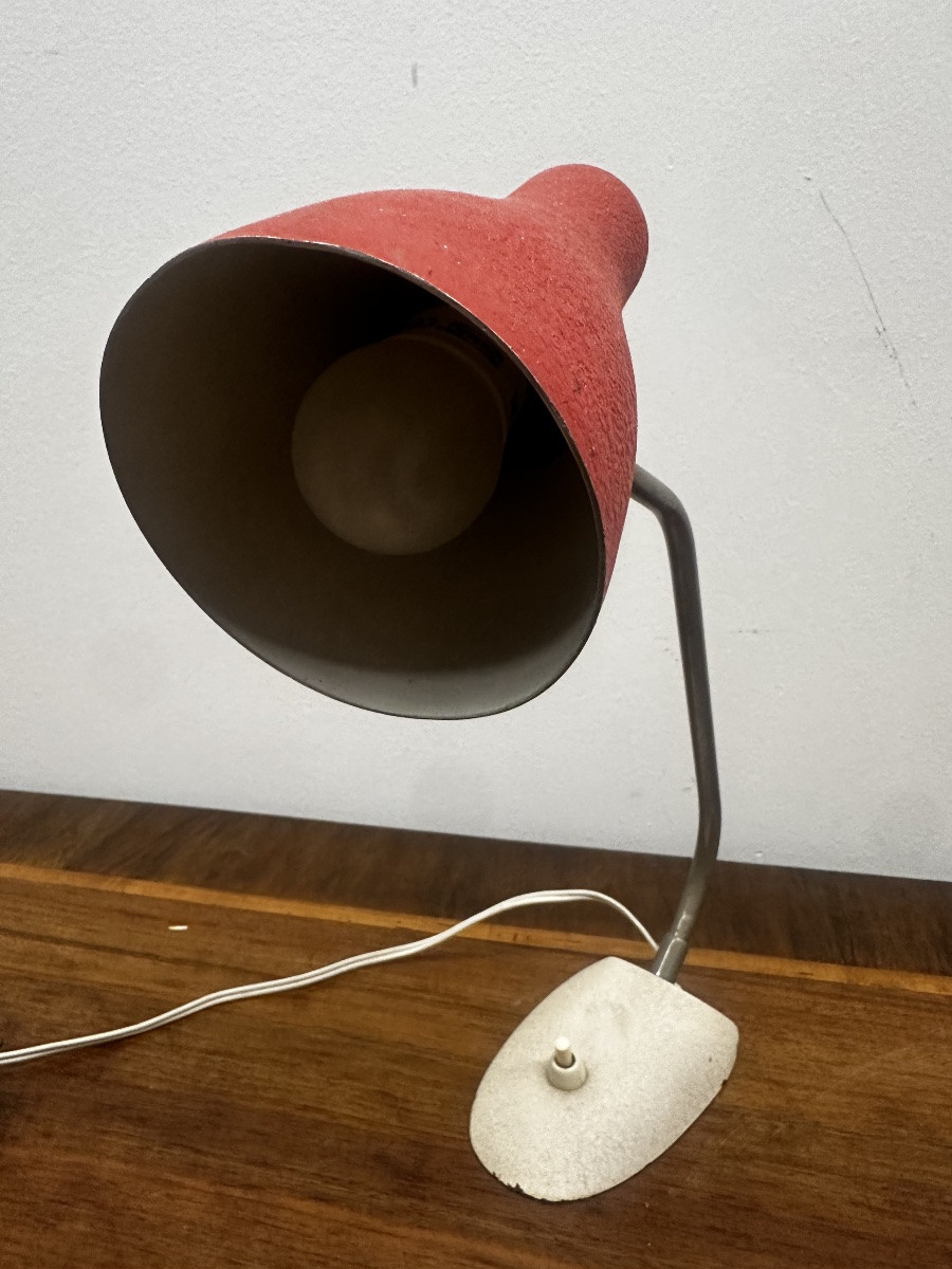 Modernist Lacquered Metal Desk Lamp – 1950s-photo-3