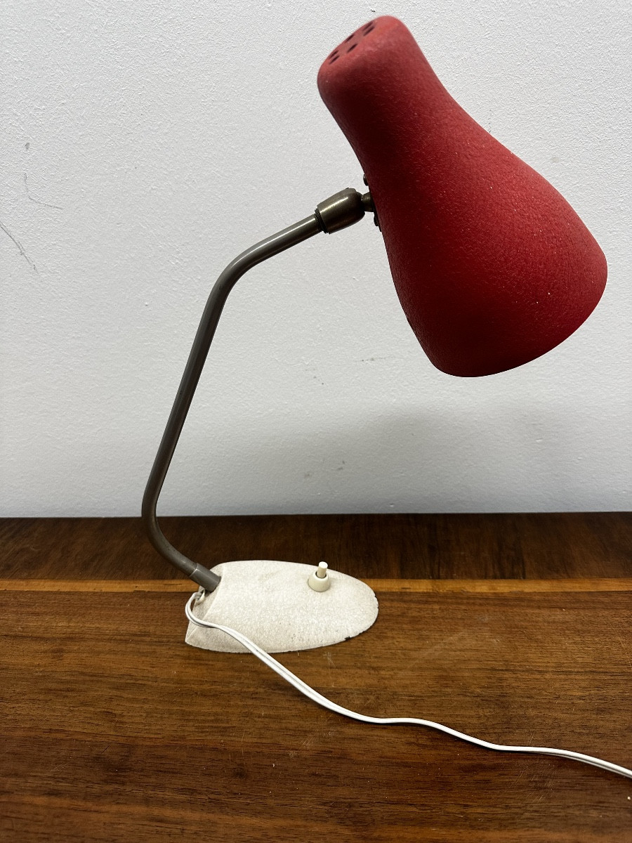 Modernist Lacquered Metal Desk Lamp – 1950s