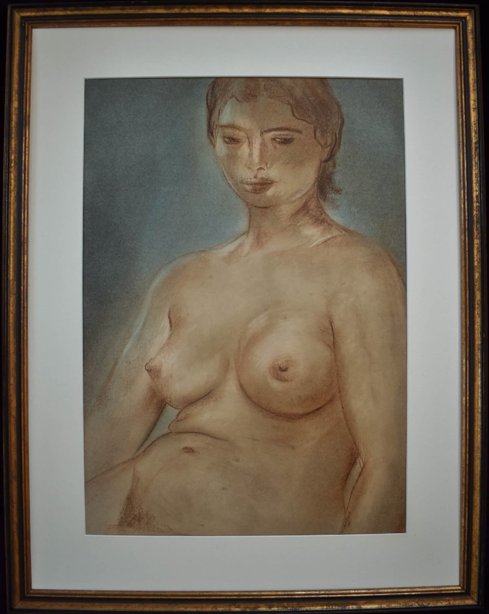 Louis Muhlstock - Femme nue assise-photo-2