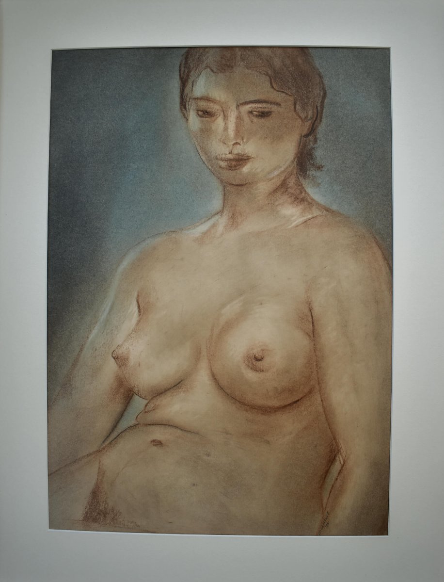 Louis Muhlstock - Femme nue assise-photo-4