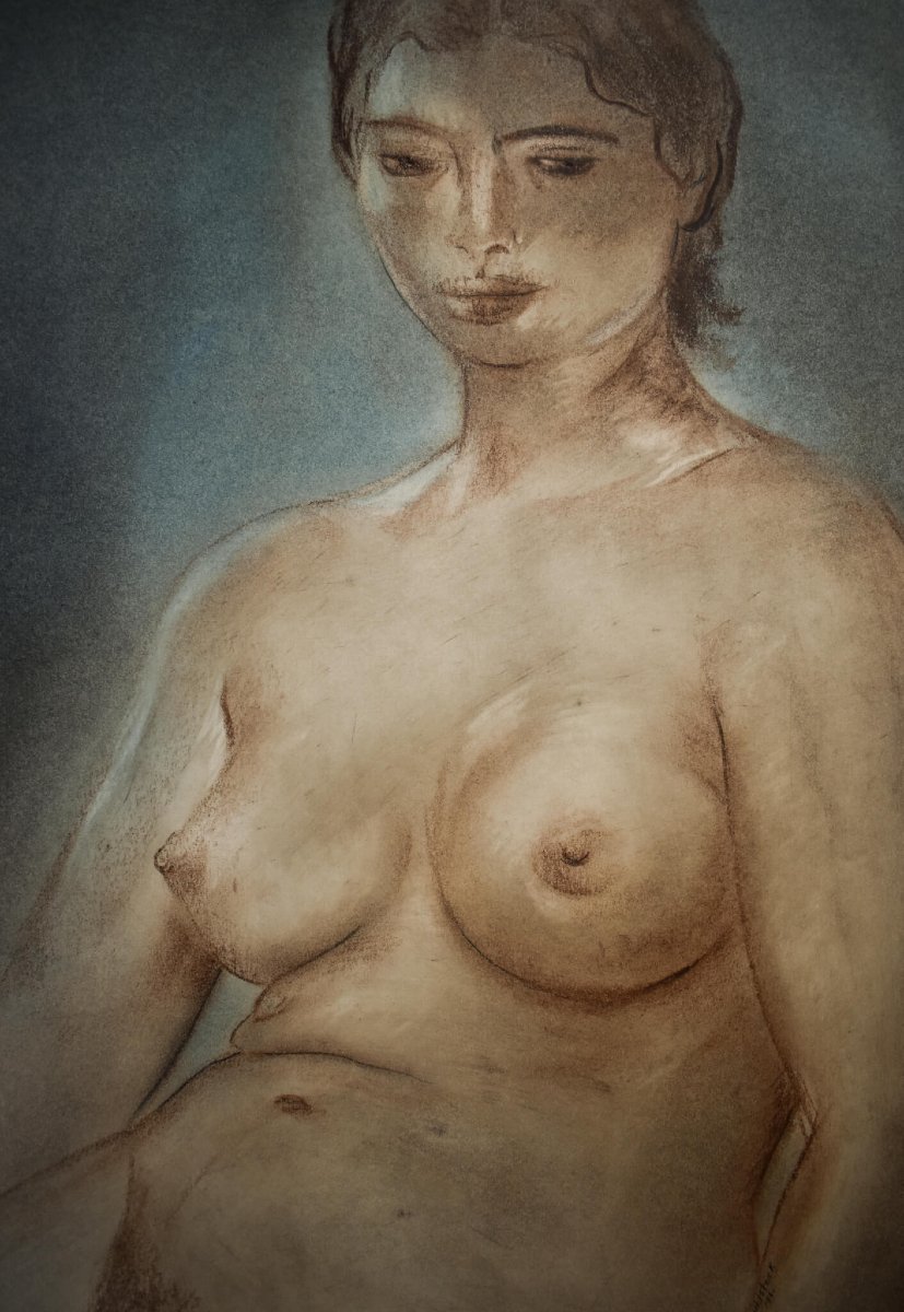Louis Muhlstock - Femme nue assise-photo-1