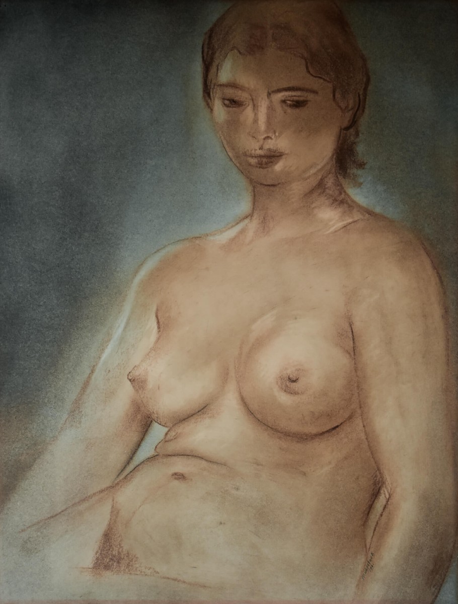 Louis Muhlstock - Femme nue assise