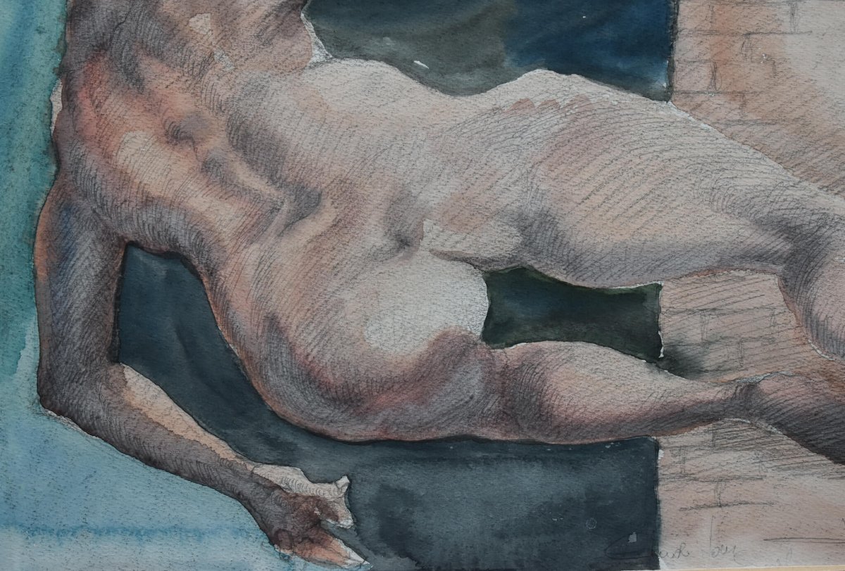 Roger Coppe - Nude Figure On The Wall-photo-1