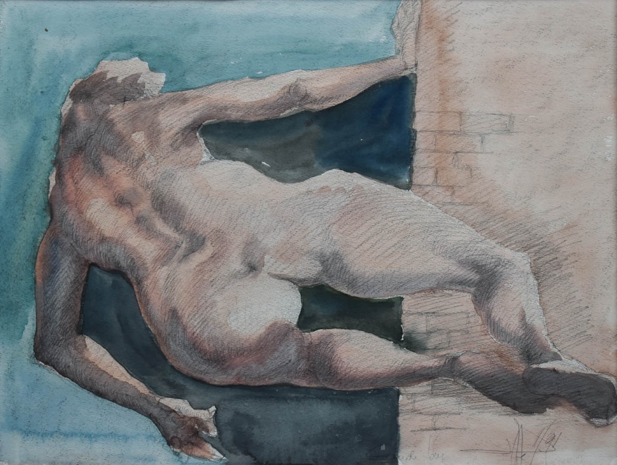 Roger Coppe - Nude Figure On The Wall