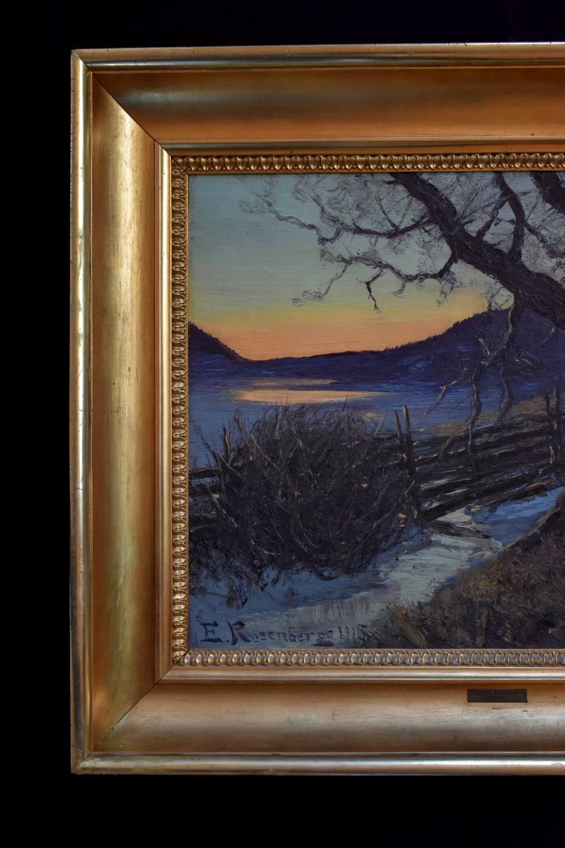 Edvard Rosenberg - Paysage crépusculaire d'hiver-photo-3