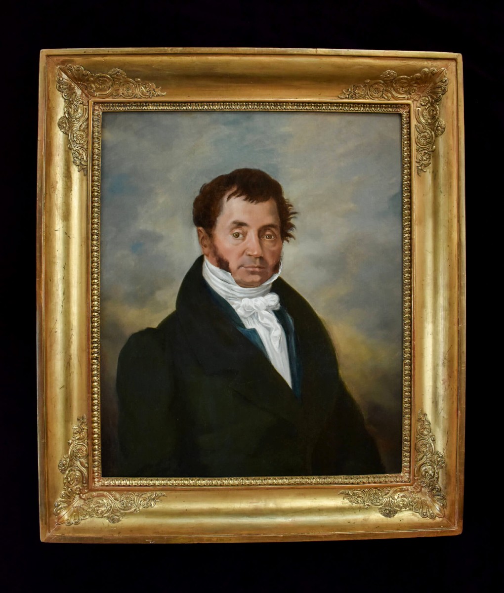 French School 19th Century - Portrait Of An Elegant Man-photo-3