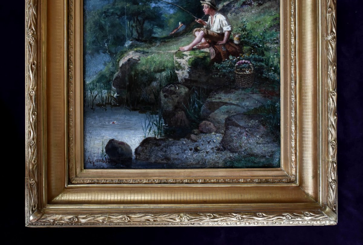 Alfred Jansson - Un garçon à la pêche-photo-4
