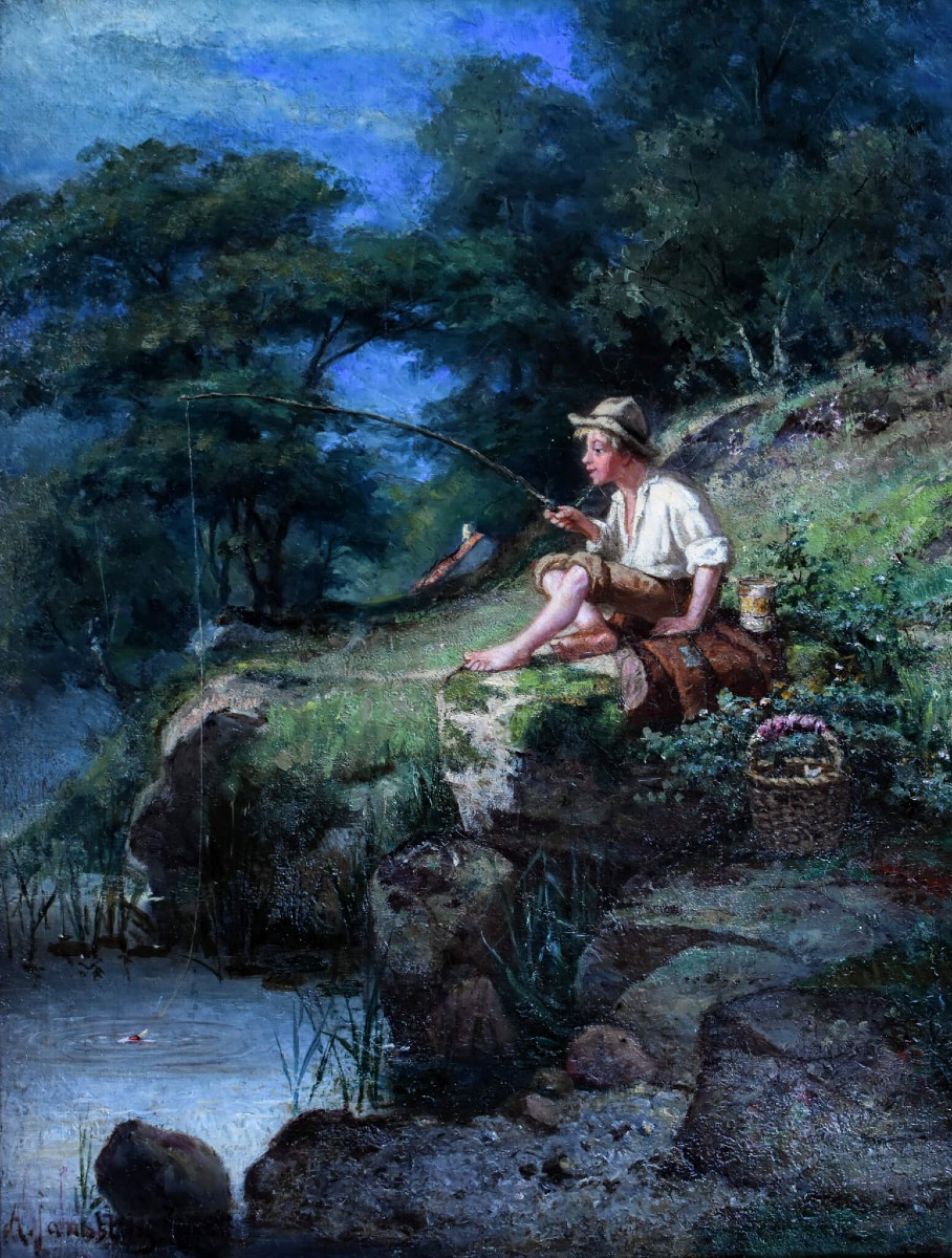 Alfred Jansson - Un garçon à la pêche