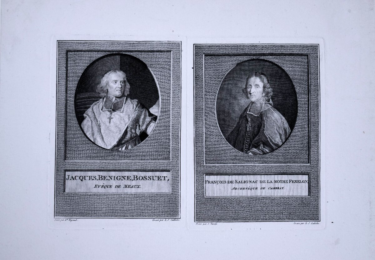 Louis Jacques Cathelin - Portrait Of Bossuet And Fénelon-photo-4