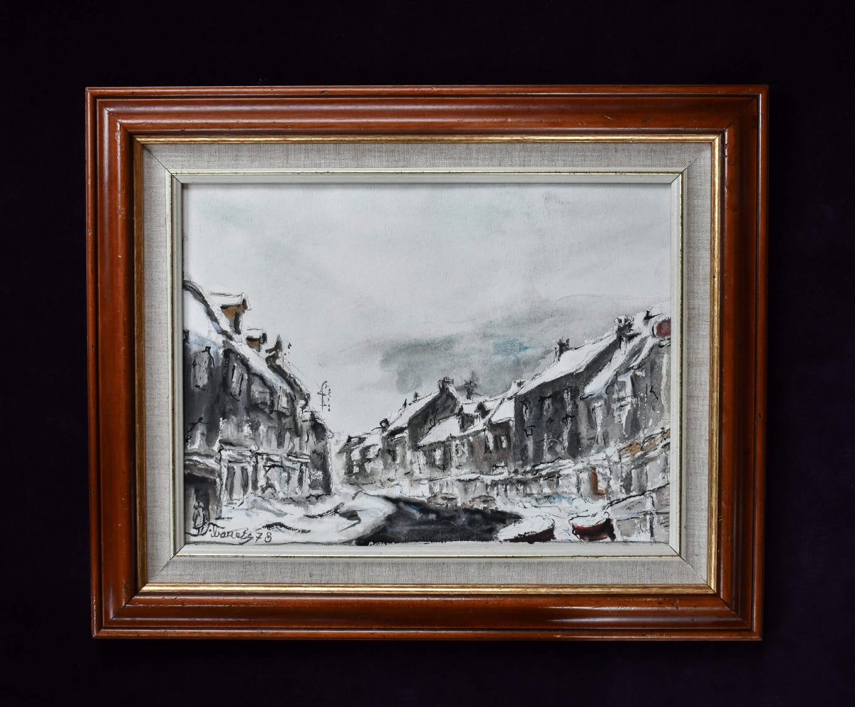Robert Ibanez – Scène de rue hivernale-photo-3