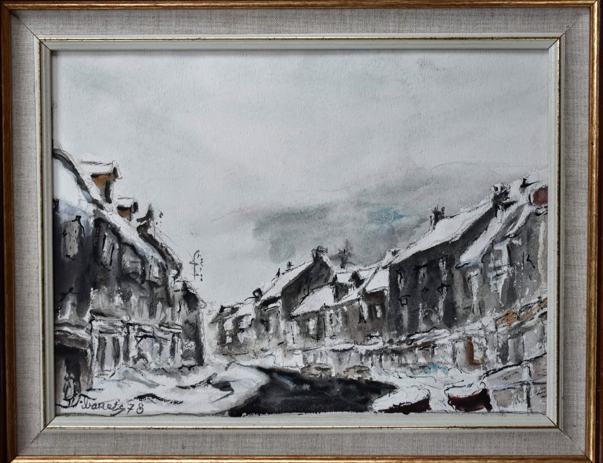 Robert Ibanez – Scène de rue hivernale-photo-2