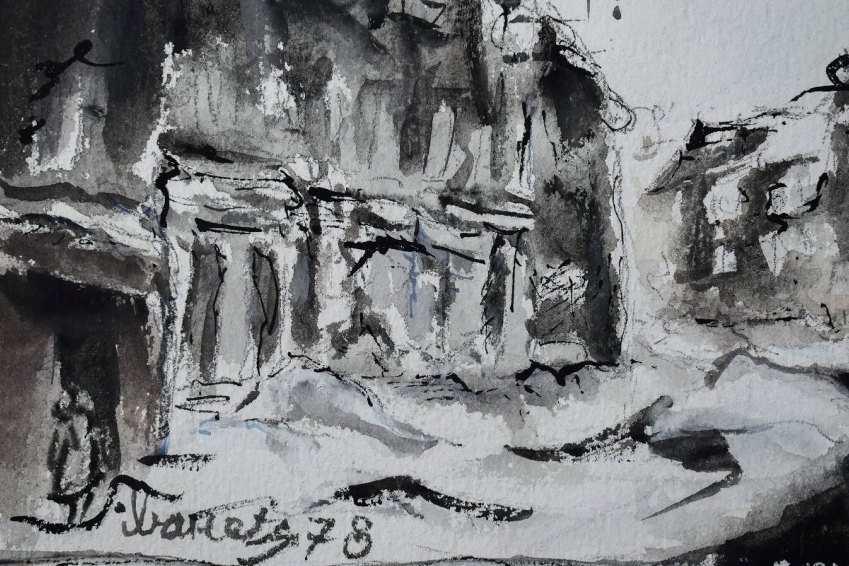 Robert Ibanez – Scène de rue hivernale-photo-5