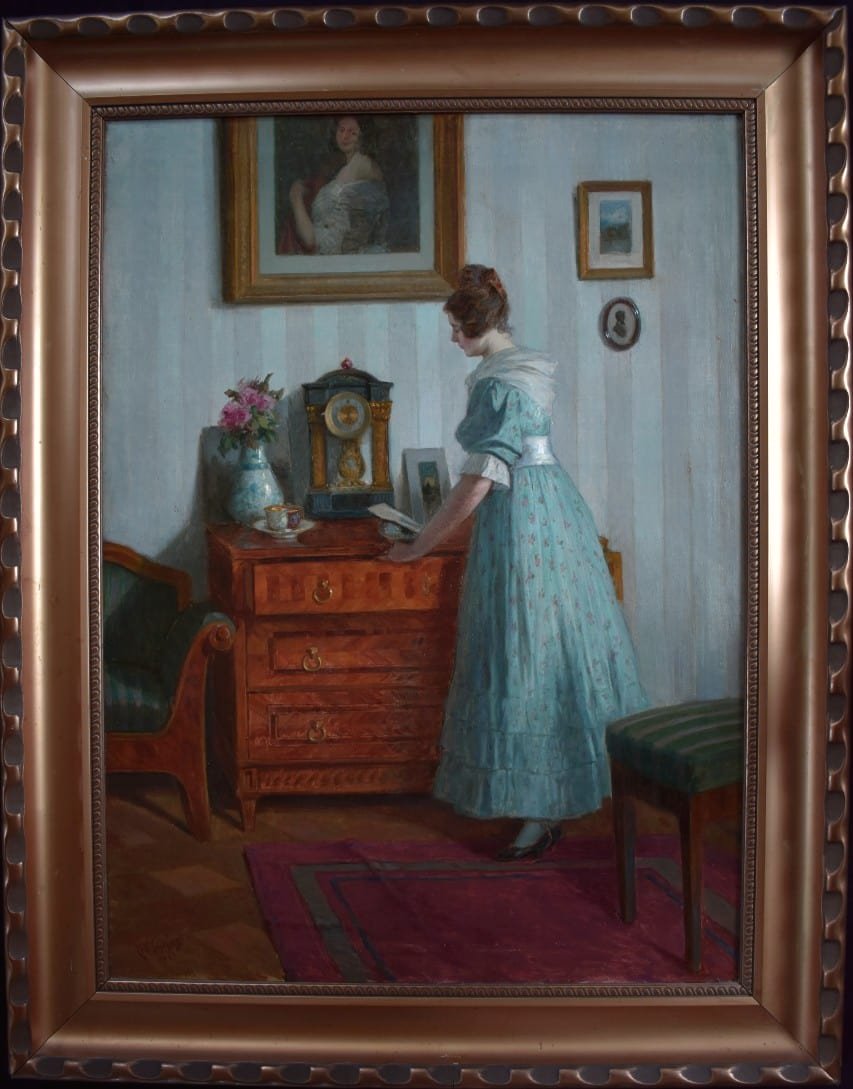 Robert Scheffer - Biedermeier Interior Scene-photo-2