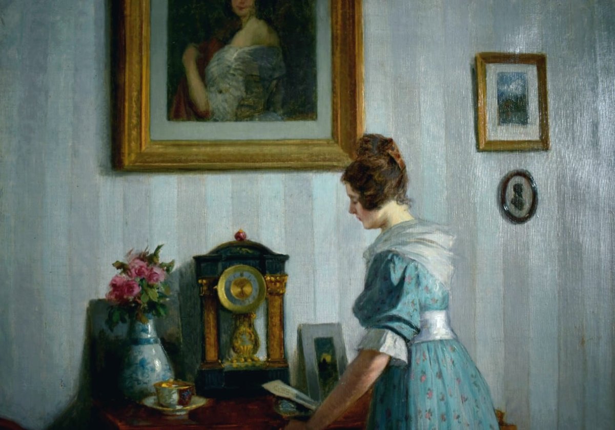 Robert Scheffer - Biedermeier Interior Scene-photo-4