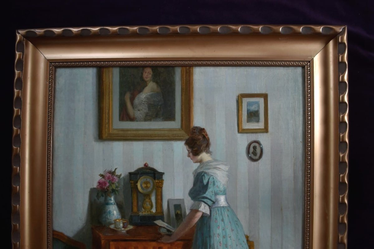 Robert Scheffer - Biedermeier Interior Scene-photo-3